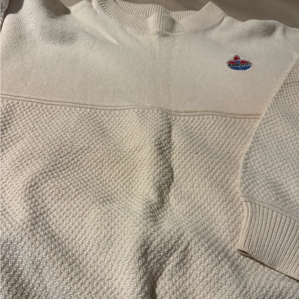 Beautiful vintage sweater with Amoco logo.  100% cotton